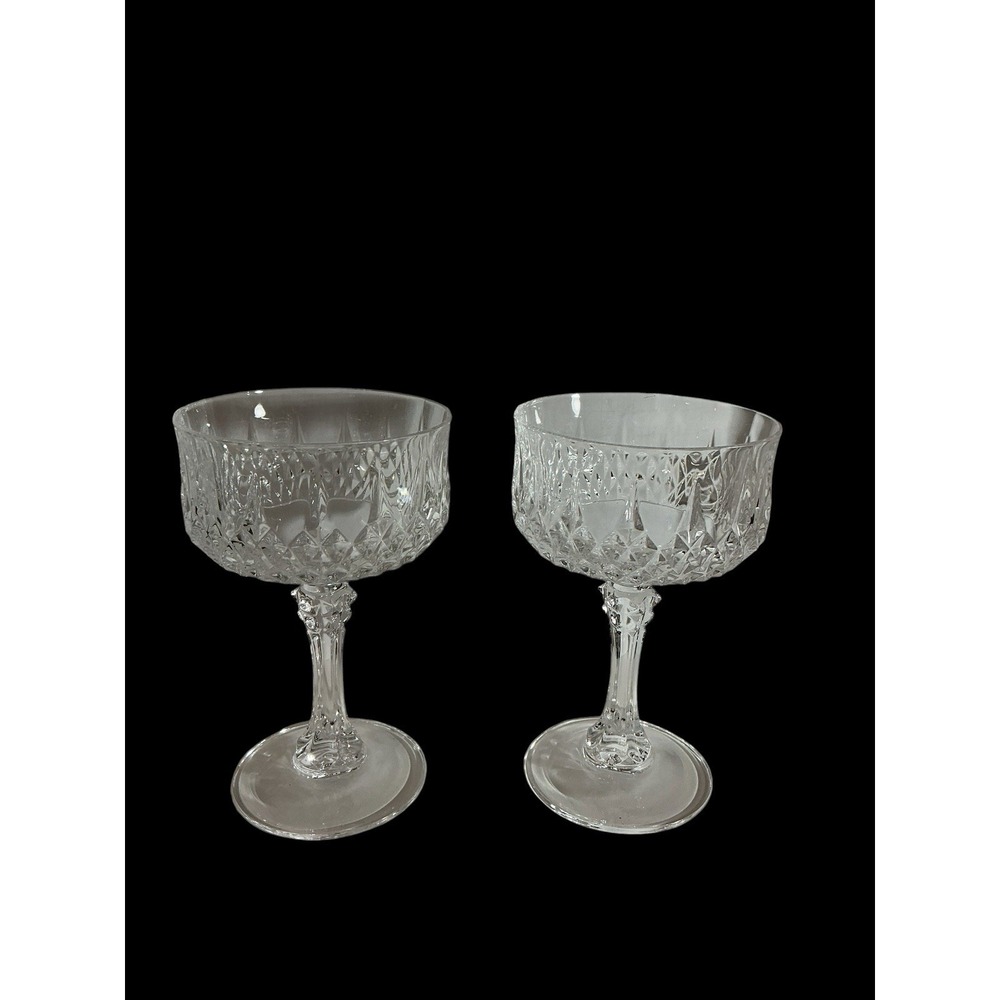 Vintage Cristal D'Arques Durand Longchamp Sherbert/Champagne Glasses Set‎ Of 2